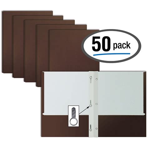 brown paper  pocket folders  prongs  pack   office