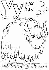 Coloring Yak Letter Pages Printable Color Preschool Alphabet Yo Kids Colouring Crafts Supercoloring Kindergarten Sheets Super Activities Animal Template Drawing sketch template