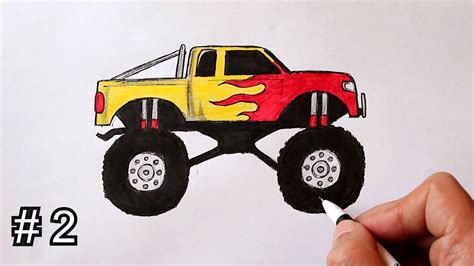 draw  color  monster truck easy part  youtube