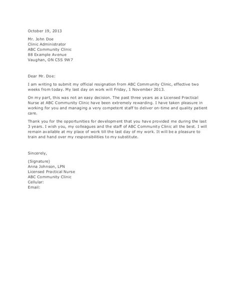 physician resignation letter sample resignation letter