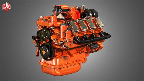 dc truck engine  diesel engine cgtrader
