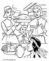 Thanksgiving Coloring Family Pages Gathered Colouring Dinner Christian Sheet Women Bearing Kids Dept Nance sketch template