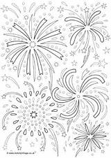 Colouring Fireworks Coloring Pages Diwali Year Firework Kids Bonfire Sheets Night July 4th Fourth Craft Draw Happy Paper Fyrverkeri Book sketch template