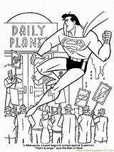 Coloring Pages Printable Superman Superhero Comic Color Book Daily Planet Kids Dc Books Front Print Super Heroes Bookmarks Library Popular sketch template