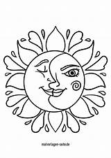 Sonne Mond Sterne Matahari Malvorlagen Seite Mewarnai Malvorlage Diwarnai Bunga sketch template