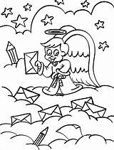 Coloring Angels Pages Baseball Angel Boy Getcolorings Clouds Scegli Bacheca Una sketch template