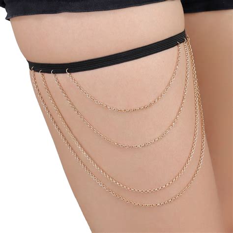 buy multi tassel celebrity style thigh chain layered thigh chains