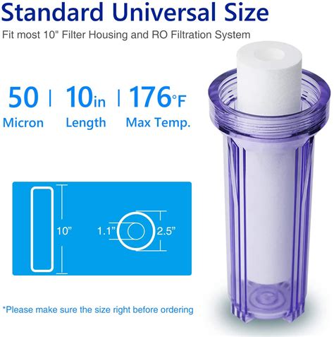 50 Micron 10x2 5 Sediment Water Filter Whole House Cartridge