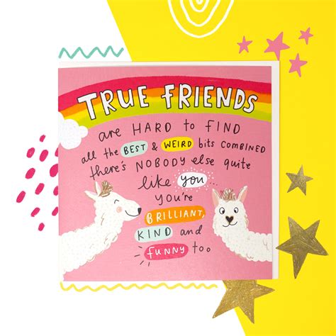 true friends llama card  happy newspaper