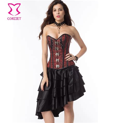 black and red victorian corsets and bustiers sexy gothic dresses women