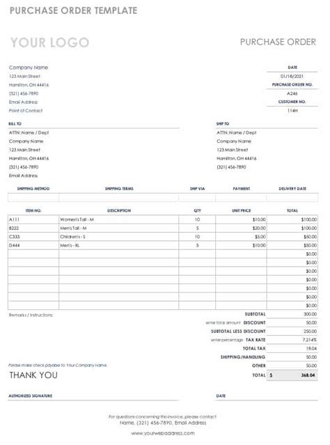 purchase order templates smartsheet
