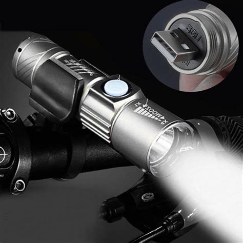 high quality portable led zoom lm flashlight mini usb rechargeable adjustable torch  led