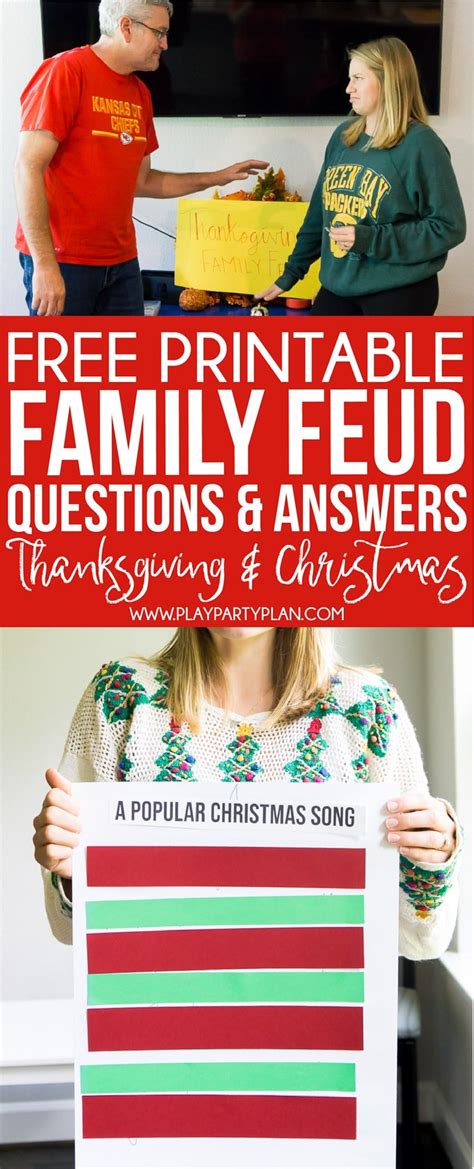 printable family feud christmas game  printable templates