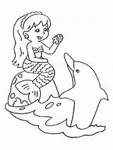Mermaid Coloring Pages Dolphin Rock Drawing Baby Getcolorings Book Print Getdrawings Drawings Kids Paintingvalley sketch template