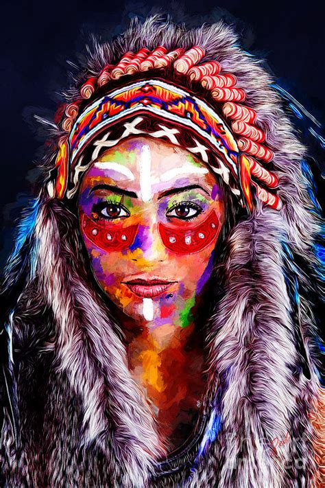 American Indian Woman Digital Art By Zedi