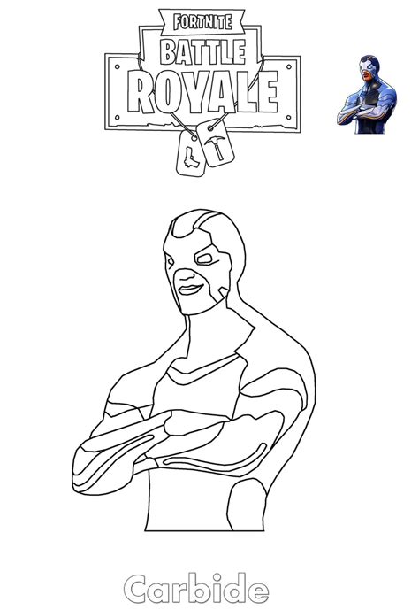 carbide fortnite coloring pages coloring cool