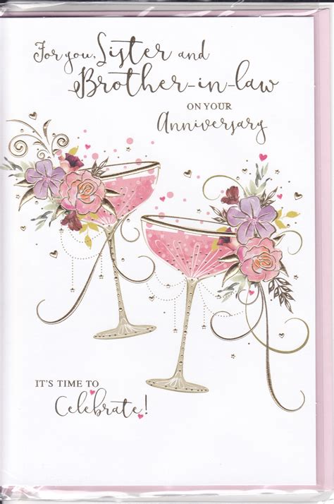 wedding anniversary card for sister and brother in law wa1142