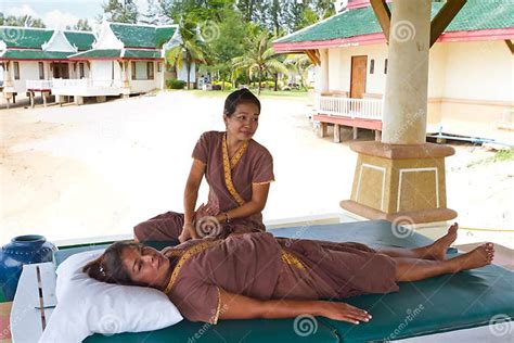 Thai Masseuse At Work On The Beach Editorial Stock Image Image Of