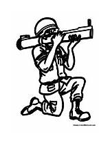 Army Bazooka Coloring People Soldier Colormegood Military sketch template