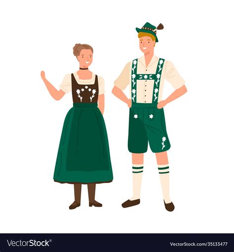 german couple wearing traditional bavarian vector image