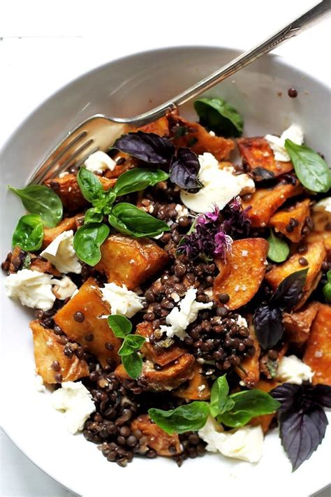 potato wedges salat mit schwarzen linsen rezept salat