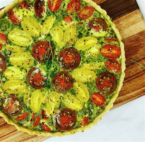 Tomato And Pesto Quiche With Herb Crust My Homemade Kitchen