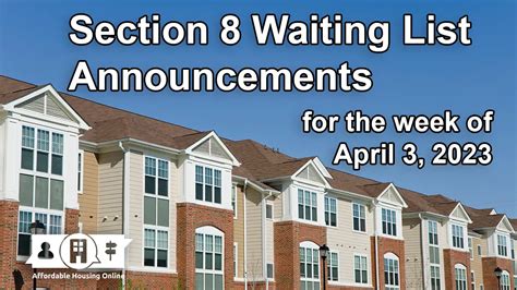 section  waitlist announcements april   affordable housing