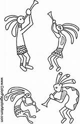 Coloring Pages Native Southwestern American Kokopelli Southwest Colorpagesformom Color Symbols sketch template