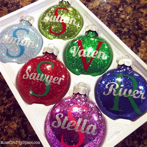personalized glitter ornaments happiness  homemade