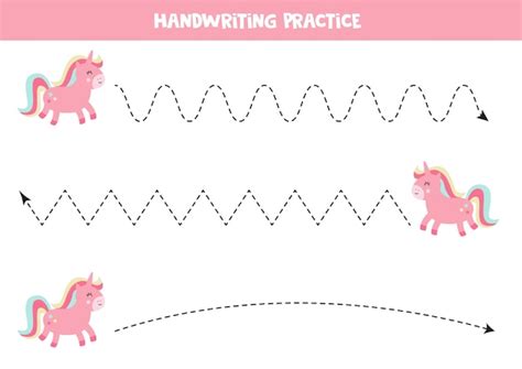 premium vector tracing lines  cute cartoon pink unicorn