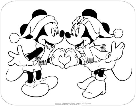 mickey  minnie mouse christmas coloring pages