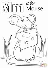 Mouse Coloring Letter Pages Mm Printable Animals Cute Alphabet Sheet Kids Supercoloring Preschool Letters Animal Alphabets Words sketch template