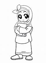 Mewarnai Anak Sketsa Mengaji Muslimah Dokter Komik Populer Abu September sketch template