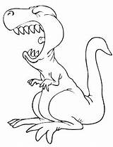 Coloring Pages Dinosaur Cartoon Rex Dinosaurs Baby Drawing Colouring Printable Cute Cliparts Line Cat Dino Color Trex Clipart Tyrannosaurus Library sketch template