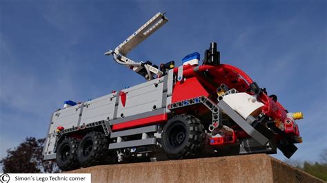lego technic  airport rescue vehicle motorized set  youtube