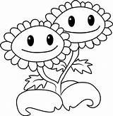 Sunflower Coloring Twin Smiling Vs Zombies Plants Pages Categories Coloringpages101 sketch template