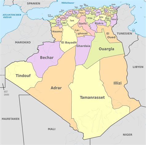 algerien landkarte