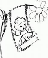 Coloring Swing Girl Popular Comments Coloringhome sketch template