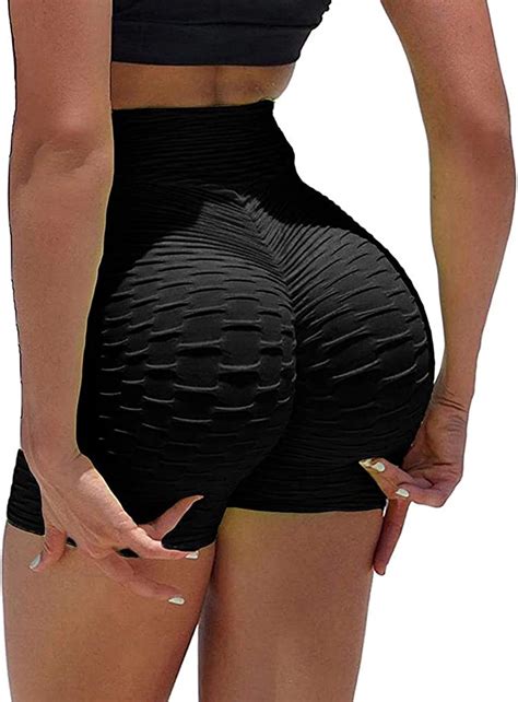 womens high waist yoga shorts butt lifting ruched booty