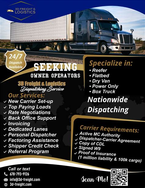 3d Freight And Logistics Dispatching Service Atlanta Ga