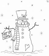 Snowman Coloring Let Pages Patterns Primitive Printable Snow Snowmen Christmas Craft Painting Stitchery Winter Embroidery Crafts Printables Clipart Clip Wood sketch template