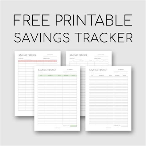 printable savings tracker printable savingstracker savings