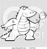 Alligator Presenting Romantic Rose His Outlined Coloring Clipart Cartoon Vector Thoman Cory sketch template