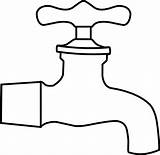 Tap Clip Water Faucet Clipart Coloring Clker sketch template