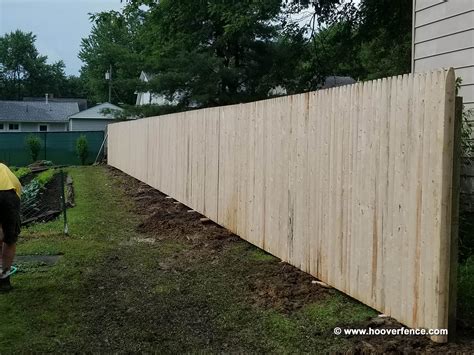solid stockade wood fence panels straight top spruce hoover fence