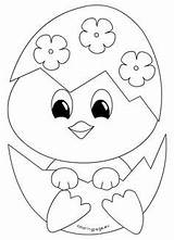 Easter Chick Coloring Pages Chicken Chicks Baby Cute Egg Templates Drawings Drawing Printable Kids Color Puppy Template Sheets Hatching Eggs sketch template