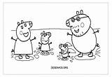 Pig Peppa Família sketch template
