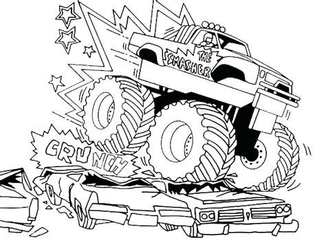 monster truck coloring pages  boys