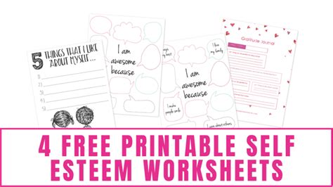 printable  esteem worksheets freebie finding mom
