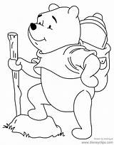 Pooh Coloring Winnie Hiking Pages Disneyclips Misc Activities sketch template